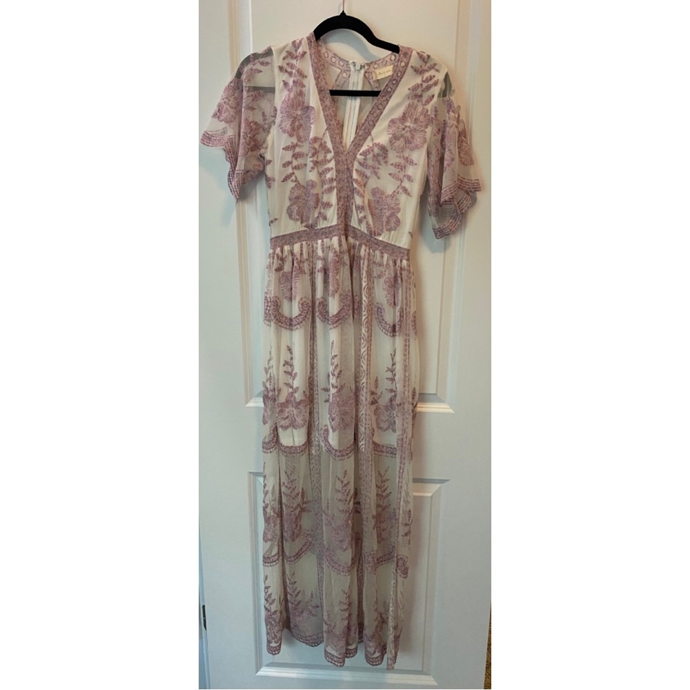 Altar’d State Pink Purple Lace Sheer Maxi Dress Women’s Size Small - Picture 3 of 12
